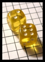 Dice : Dice - 6D Pipped - Yellow Transparent with White Pips Undersized - Ebay July 2010